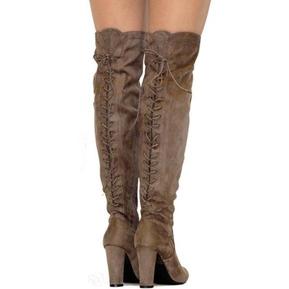 Shoes - CLEARANCE ⬇️$60  Lace Up Over The Knee Boots